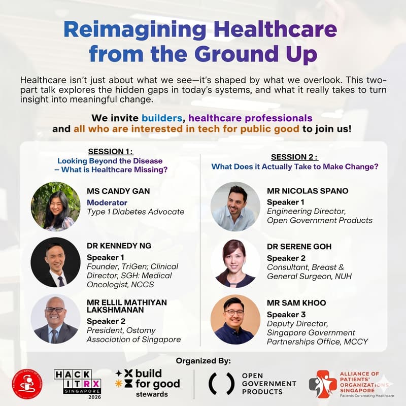 Cover Image for Rethinking Healthcare Innovation from the Ground Up | HackitRx Singapore 2026 Fireside Chat