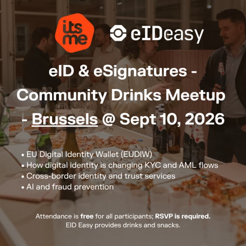 Cover Image for eID & eSignatures - Community Drinks Meetup - Brussels with itsme® @ Sept 10, 2026