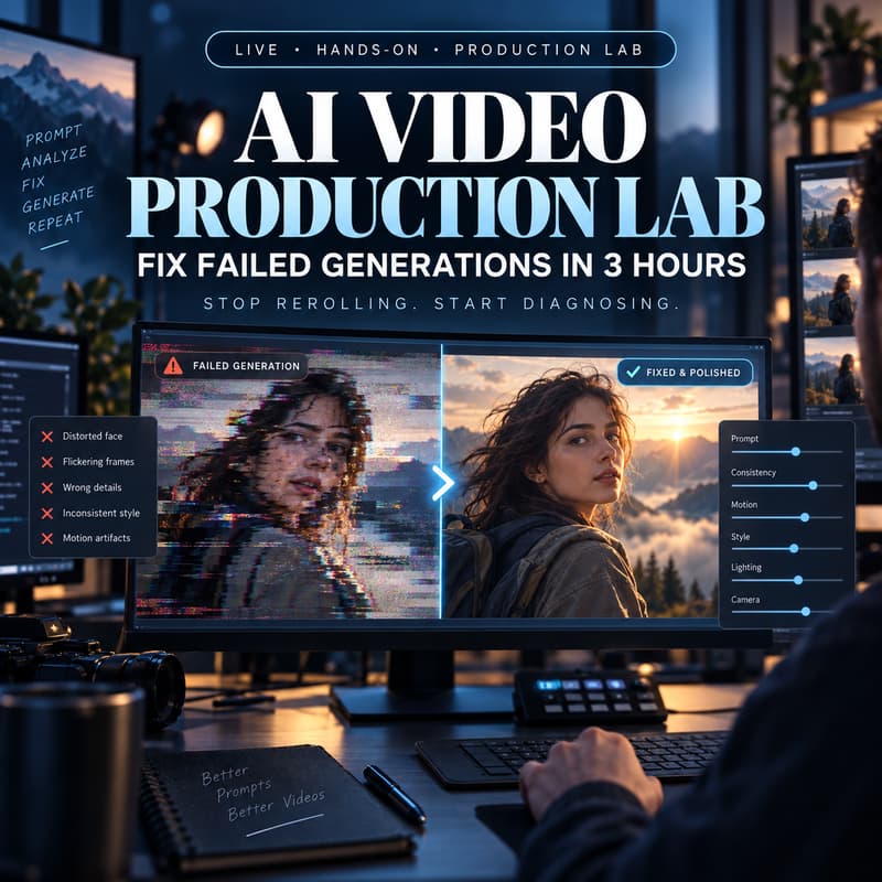 Cover Image for AI Video Production Lab: Fix Failed Generations & Automate the Workflow in 3 Hours