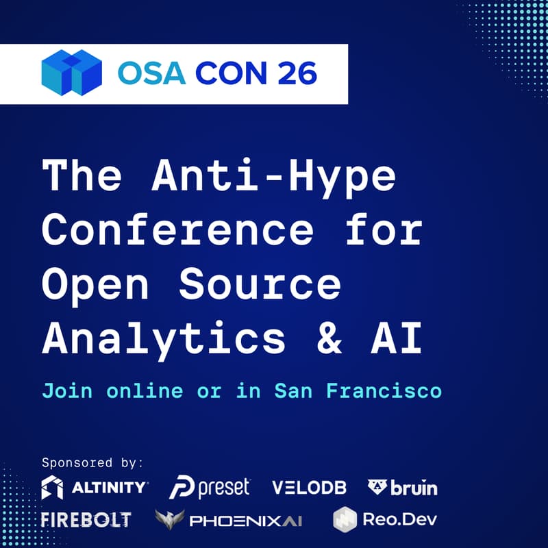 Cover Image for OSA Con 2026 - The Anti-Hype Conference for Open Source Analytics and AI