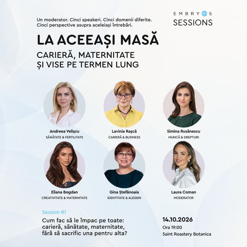Cover Image for Embryos Sessions #1. La aceeași masă: carieră, maternitate și visuri pe termen lung
