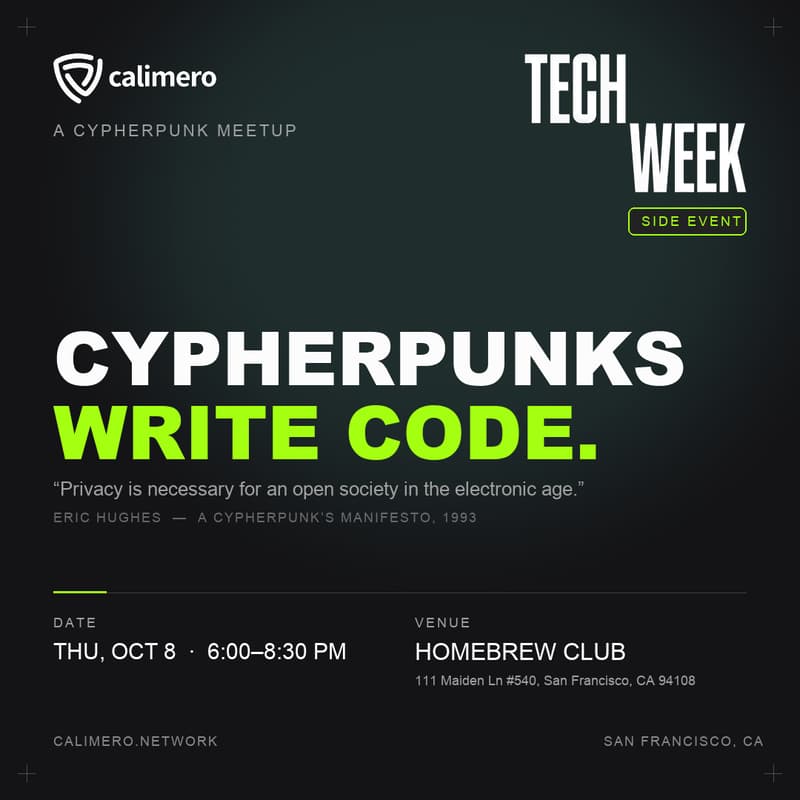 Cover Image for Cypherpunk meetup: San FranciscoTechWeek