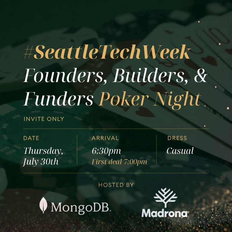 Cover Image for Seattle Tech Week: Poker Night for Founders, Builders, and Funders