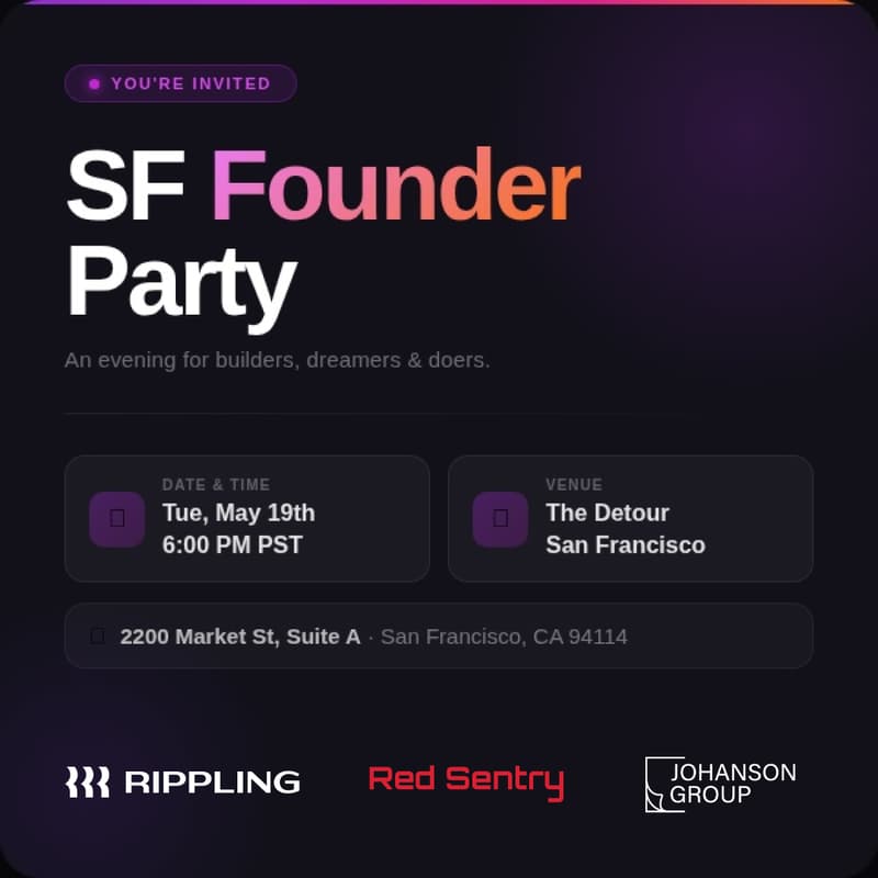 Cover Image for SF Founder Party feat. The Room Podcast and The Prompting Company (YC S25)