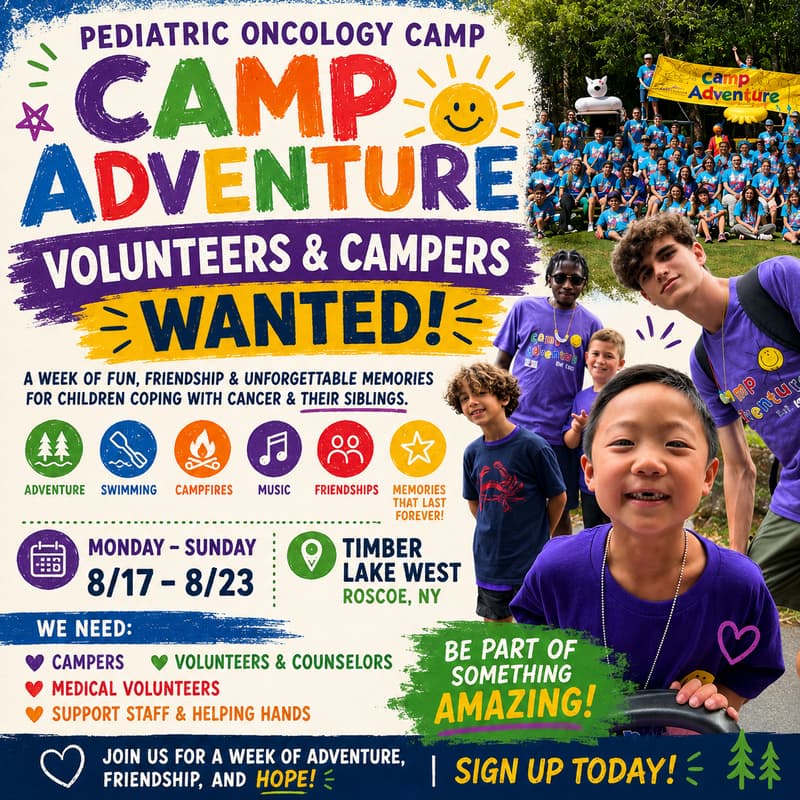 Cover Image for Sleepaway Camp | Camp Adventure | Mon - Sun 8/17 - 8/23 | Campers & Volunteers