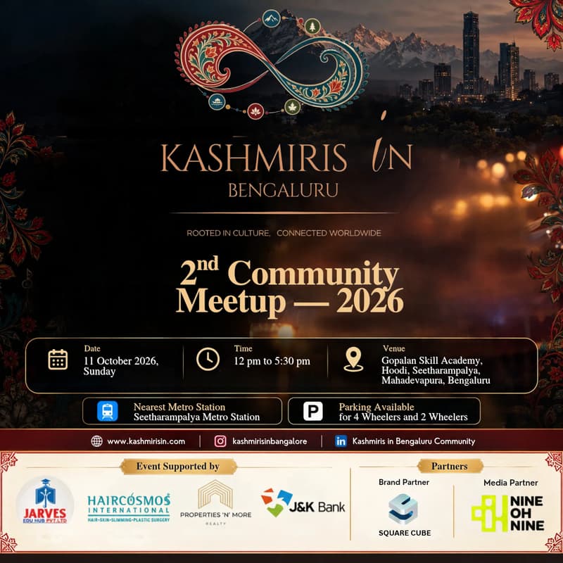 Cover Image for Kashmiris in Bengaluru โ 2nd Community Meetup