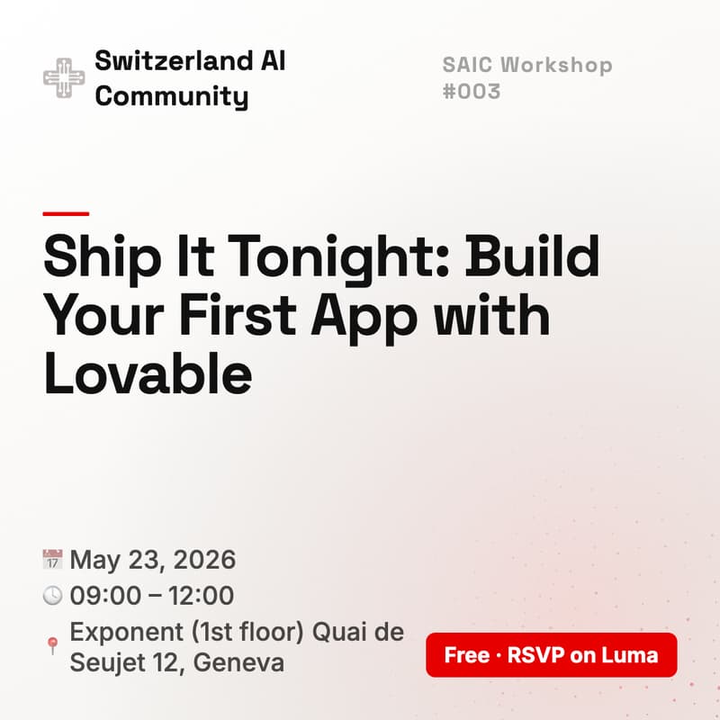 Cover Image for SAIC Workshop #3 - Ship It Today: Build Your First App with Lovable