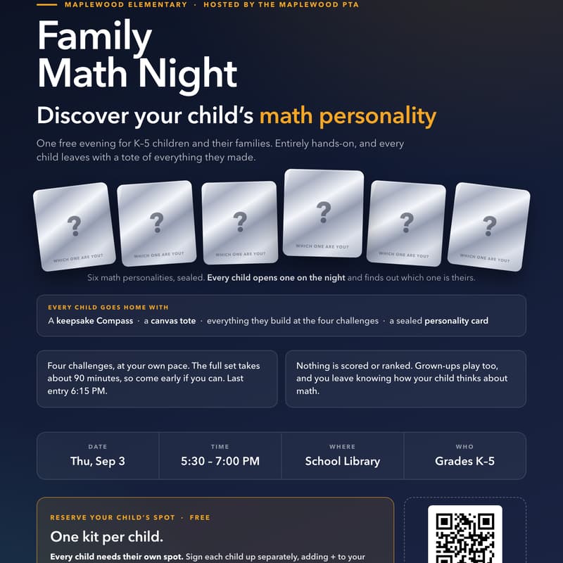 Cover Image for Family Math Night: Maplewood Elementary