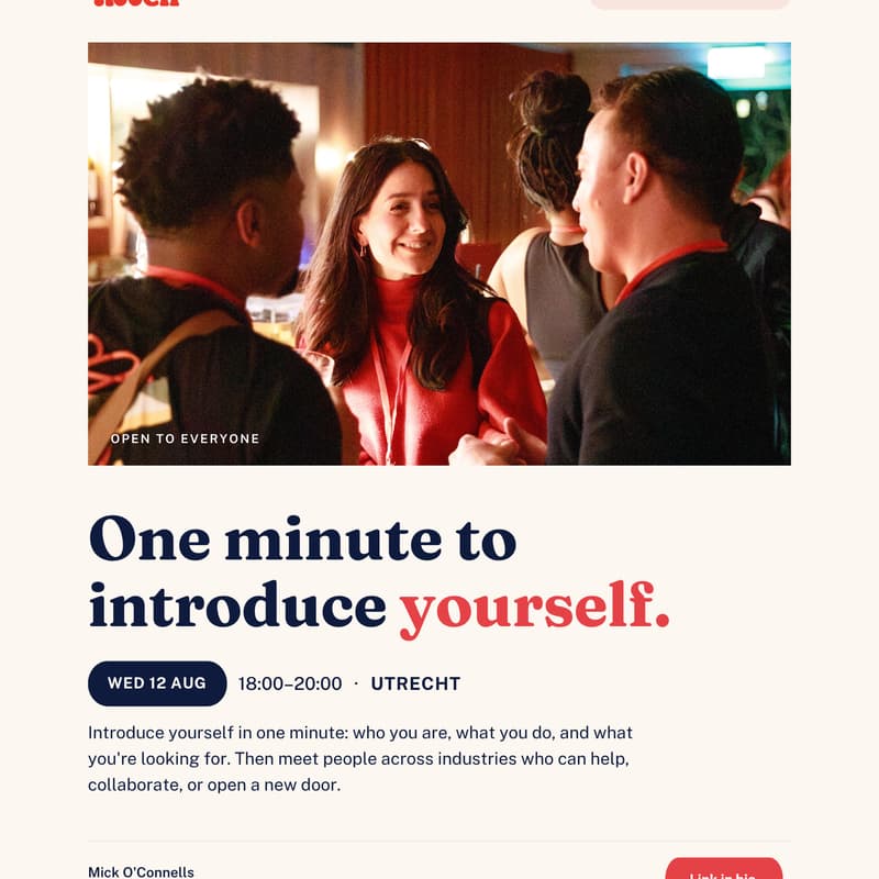Cover Image for Networking event | Pitch yourself
