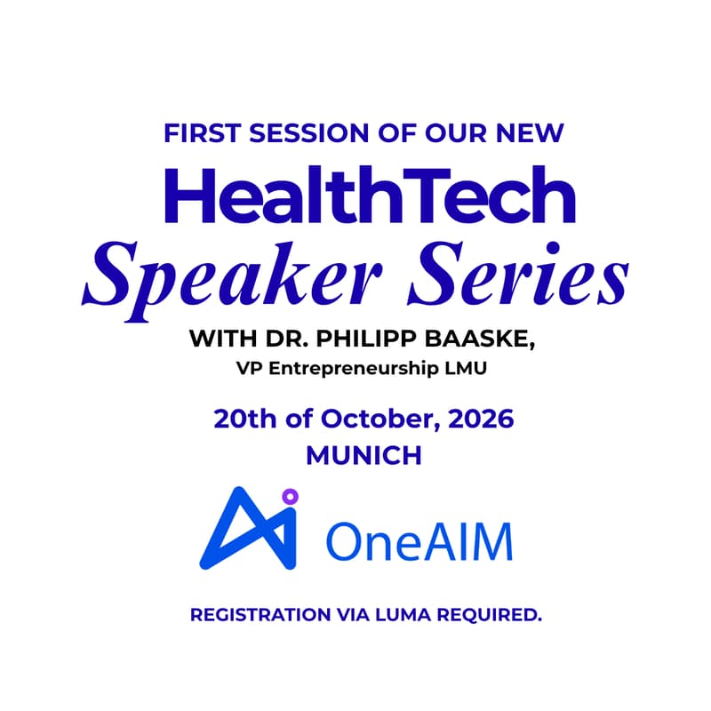 Cover Image for HealthTech Speaker Series by OneAIM with Dr. Philipp Baaske