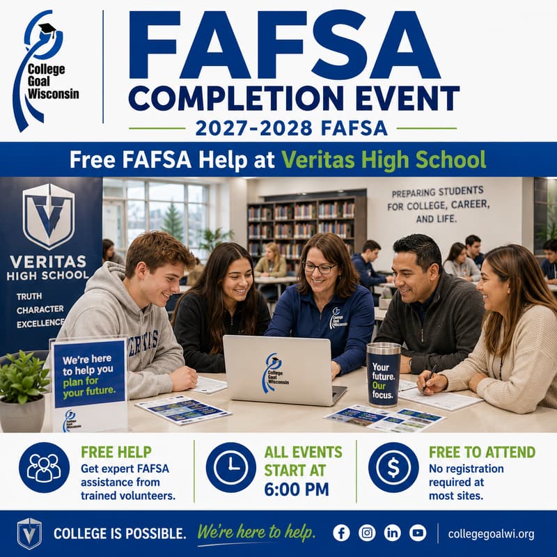 Cover Image for College Goal Wisconsin — Free FAFSA Help at Veritas High School