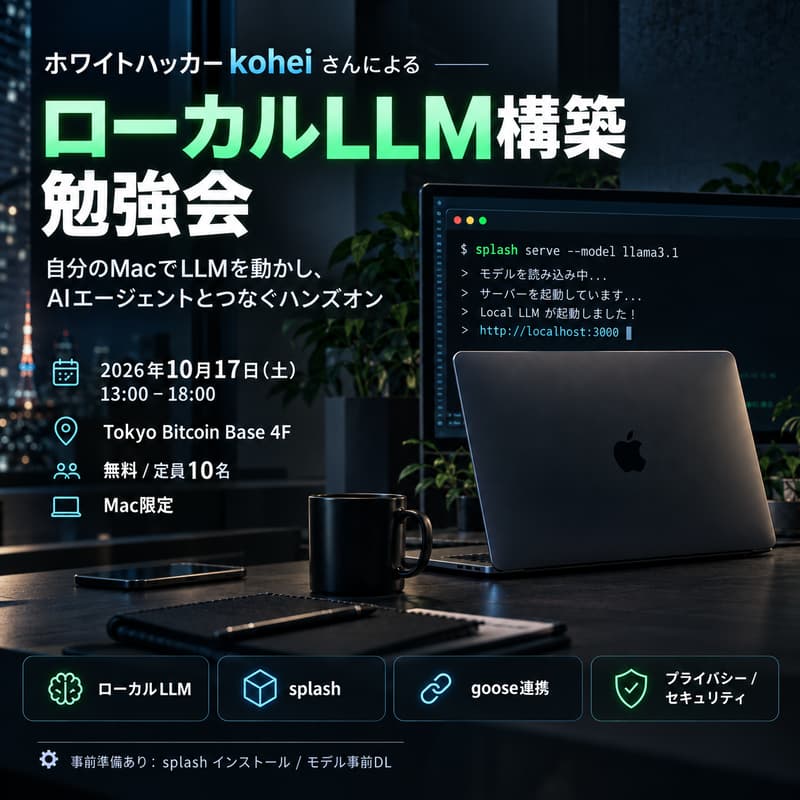 Cover Image for ローカルLLM構築 勉強会 / Local LLM Building Workshop with Red-Hat Hacker kohei