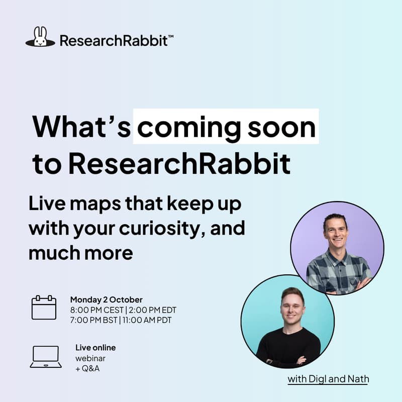 Cover Image for What's coming soon to ResearchRabbit