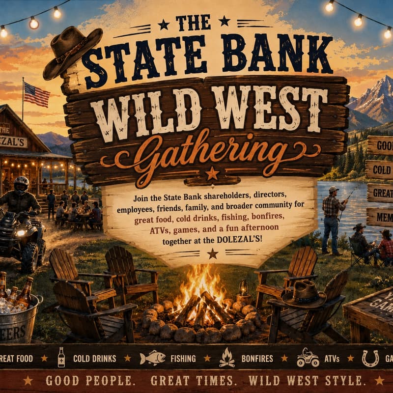 Cover Image for The State Bank Wild West Gathering at the Dolezal's!