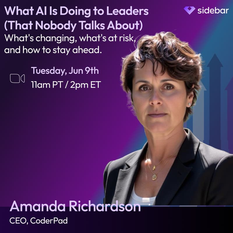 Cover Image for Sidebar Speaker Series: What AI Is Doing to Leaders (That Nobody Talks About) with Amanda Richardson