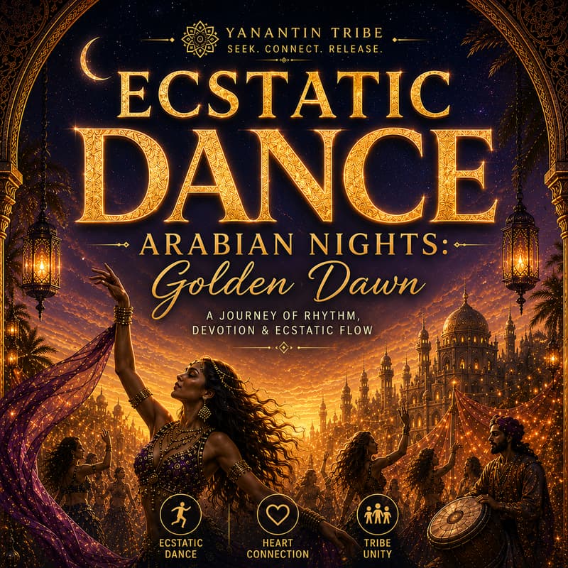 Cover Image for ECSTATIC DANCE PARTY ZÜRICH · SOUND HEALING · GOLDEN DAWN · TRIBAL · WORLD MUSIC · BAREFOOT · MOVEMENT MEDICINE · DANCE MEDITATION · LIVE DJ