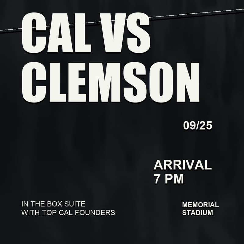 Cover Image for Cal vs Clemson in the Box with Top Founders - presented by The House Fund