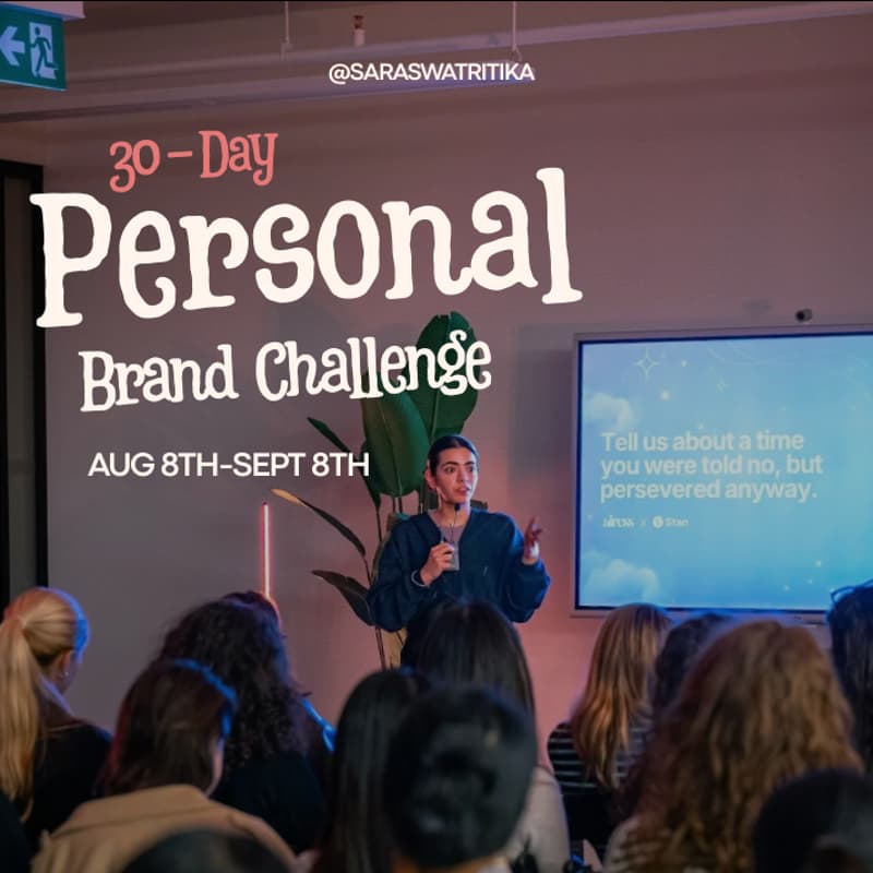 Cover Image for Ritika’s 30-Day Personal Brand Challenge