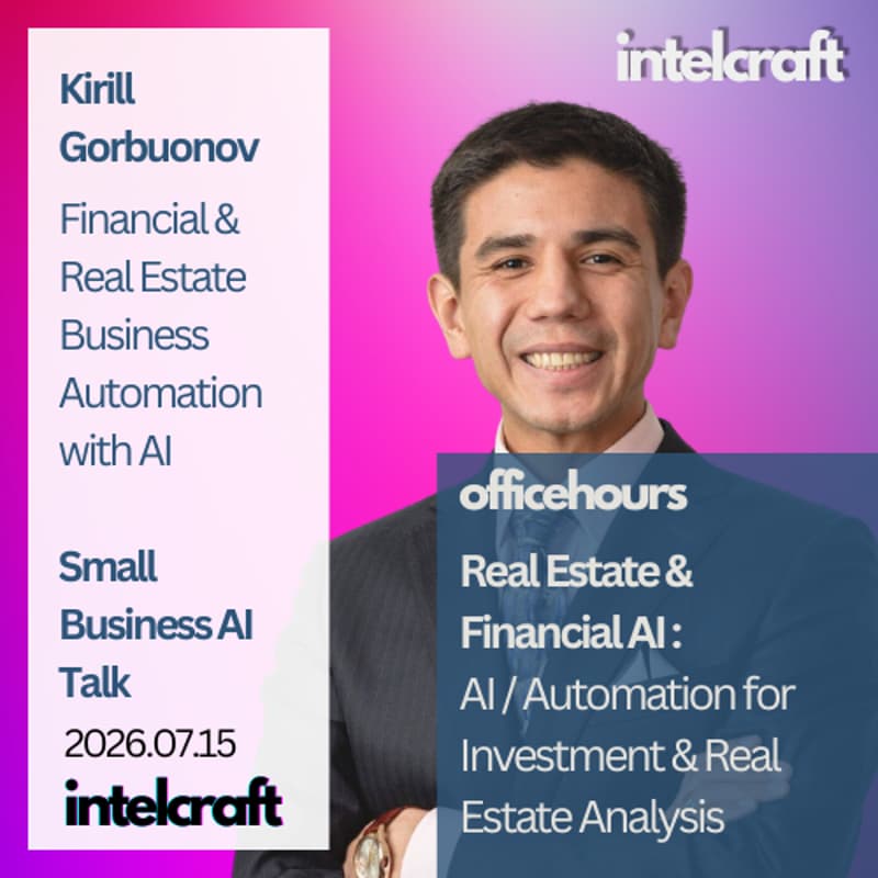 Cover Image for [officehours 48] Real Estate & Financial AI: Leveraging AI for Investment & Real Estate Analysis