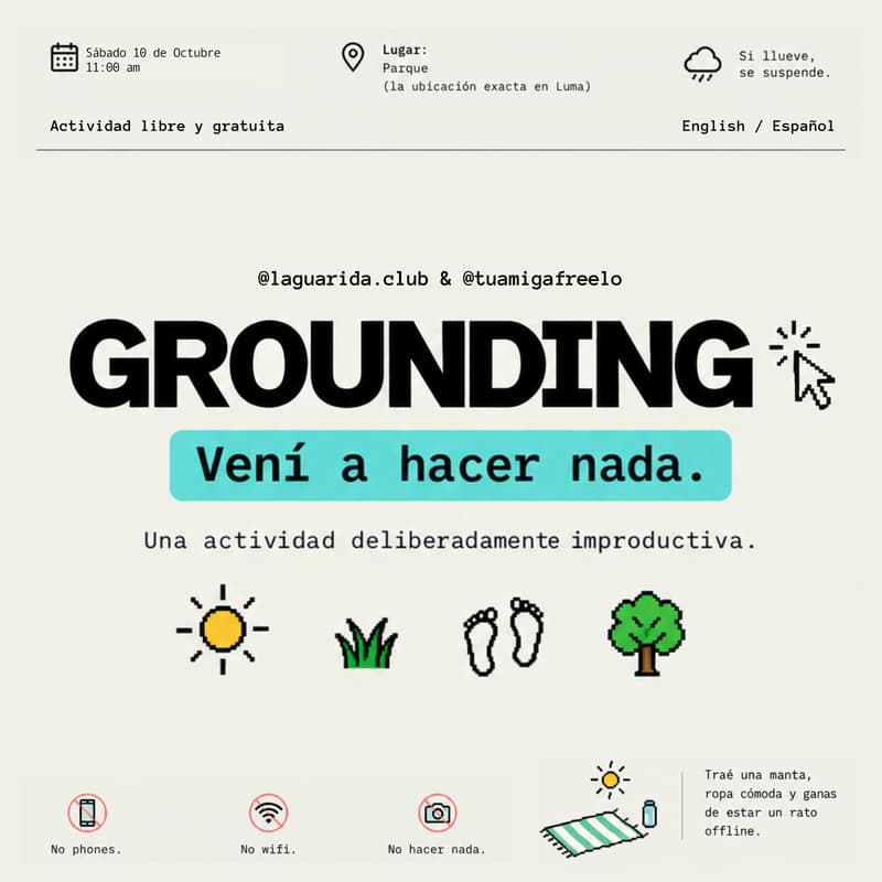 Cover Image for GROUNDING 🌻 Vení a hacer nada