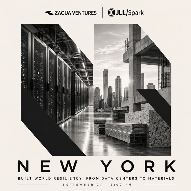 Cover Image for Climate Week, 2026 - Built World Resiliency: From Data Centers to Materials (Organized by Zacua Ventures and JLL Spark)