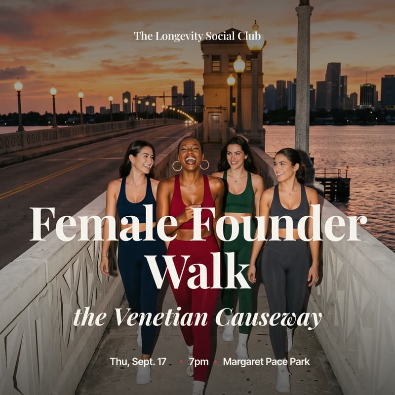 Cover Image for Workout Club: Female Founder Walk on the Venetian Causeway · Miami