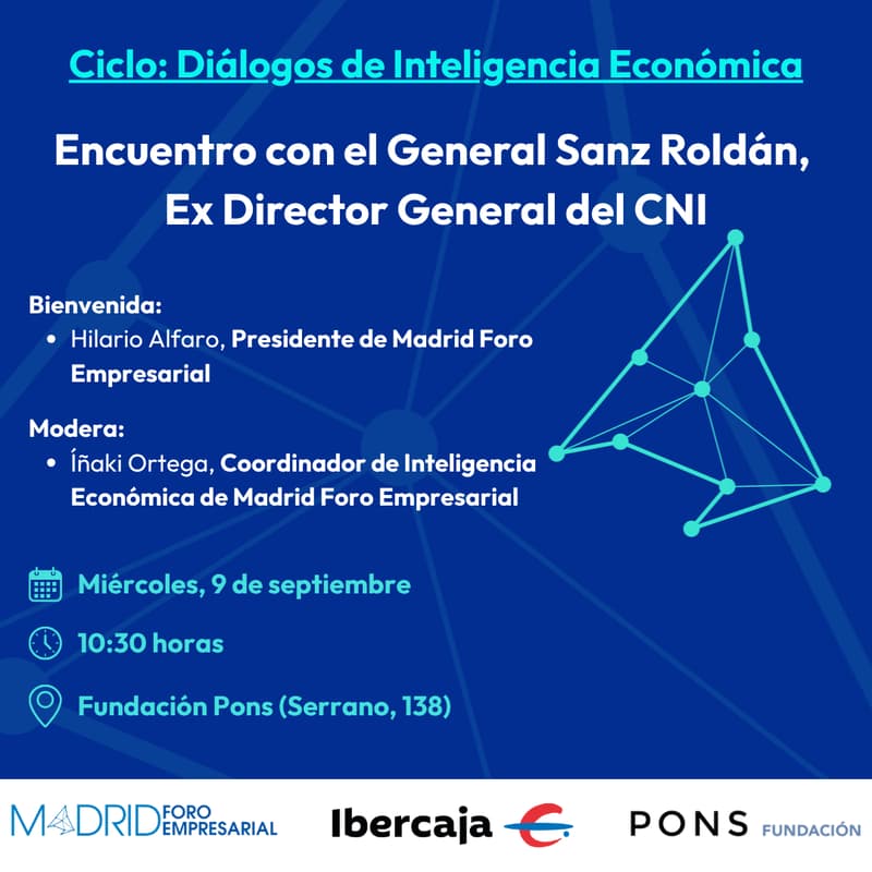 Cover Image for CAMBIO DE HORA a 10:30 - Encuentro con el General Sanz Roldán, Ex Director General del CNI.