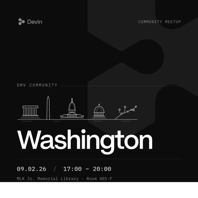 Cover Image for Devin.ai DC/DMV Builder MeetUp — In-Person Kickoff
