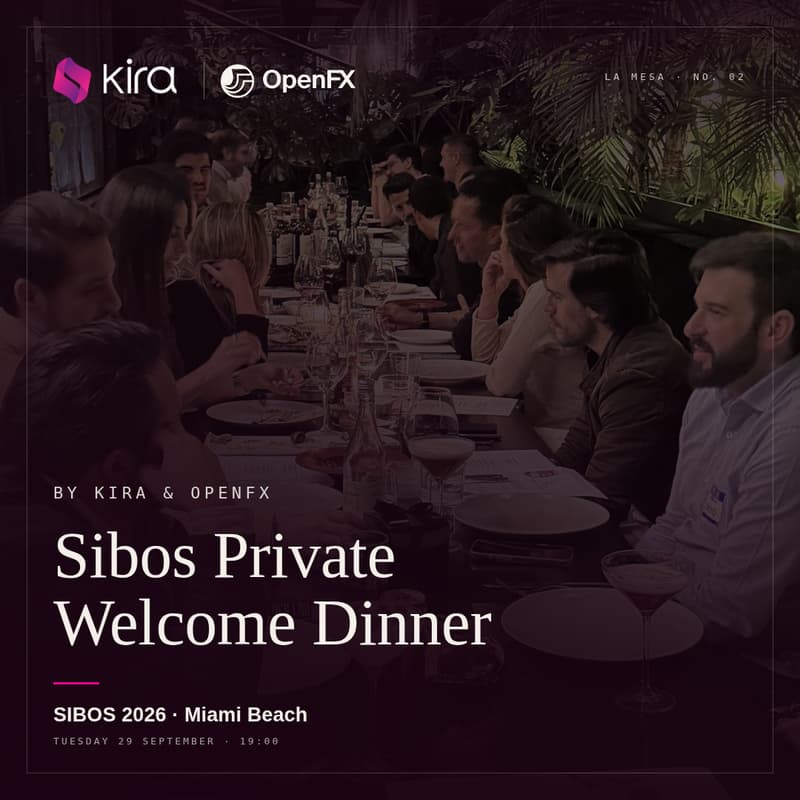 Cover Image for Sibos Private Welcome Dinner · by Kira & OpenFX