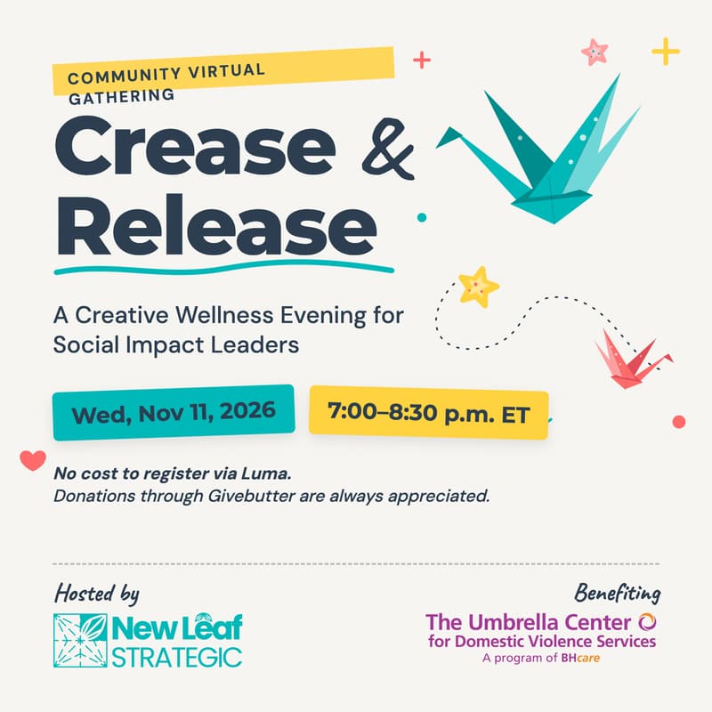 Cover Image for Crease & Release: A Creative Wellness Evening for Social Impact Leaders