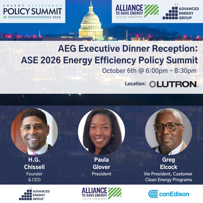 Cover Image for AEG Executive Dinner Reception: ASE 2026 Energy Efficiency Policy Summit