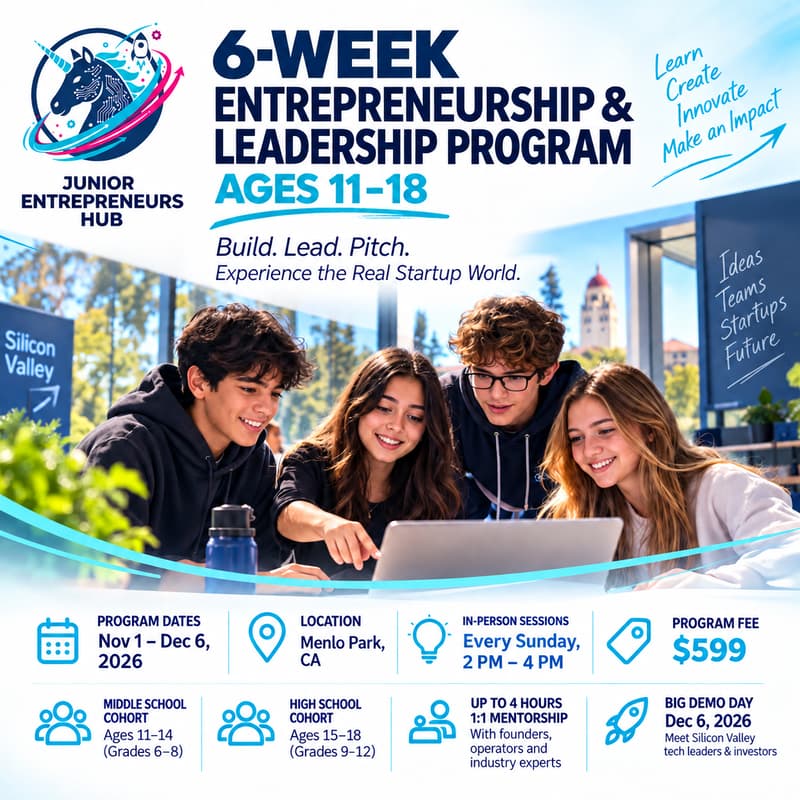Cover Image for Entrepreneurship & Leaderhsip Program for kids / Demo Day (age 11-18)