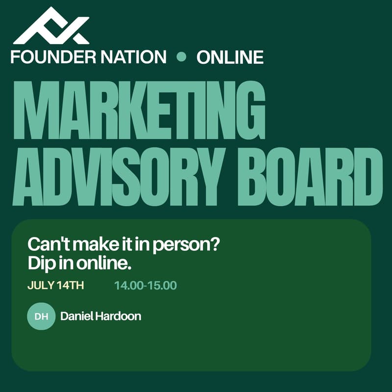 Cover Image for 🌀Marketing Advisory Board🌀 - Remote/Online (part of our Founder Nation Co-Working Day)