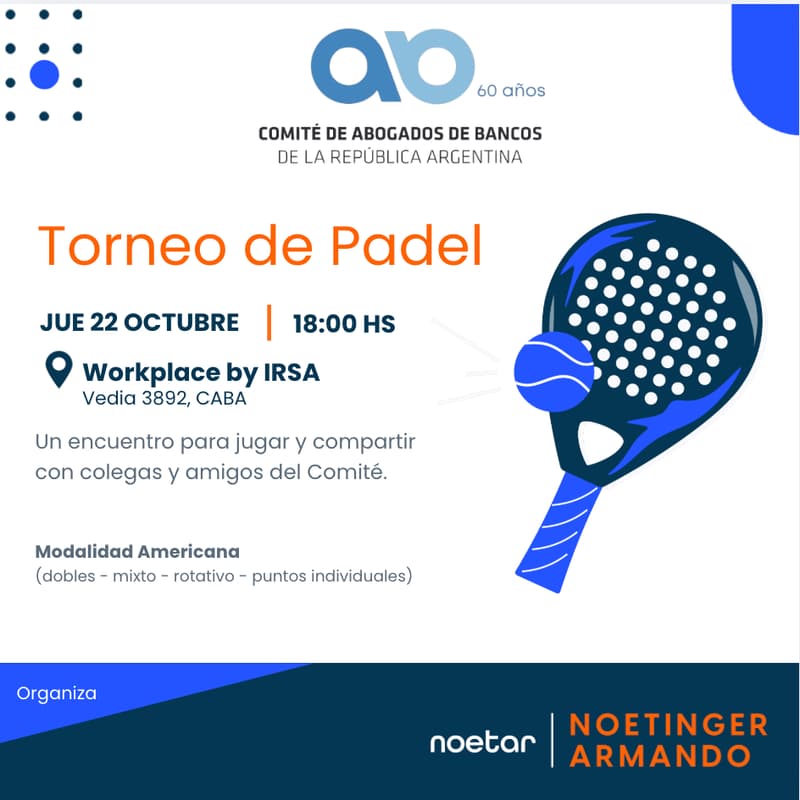 Cover Image for Torneo de Padel Comite de Abogados de Bancos (Torneo + after)