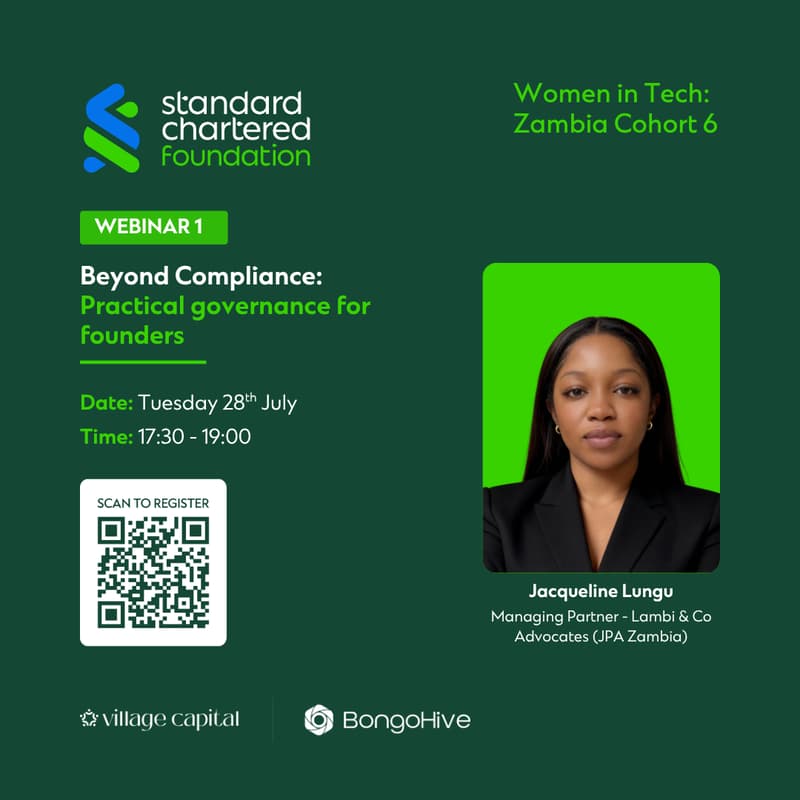 Cover Image for [Women in Tech Zambia]-Beyond Compliance: Practical governance for founders