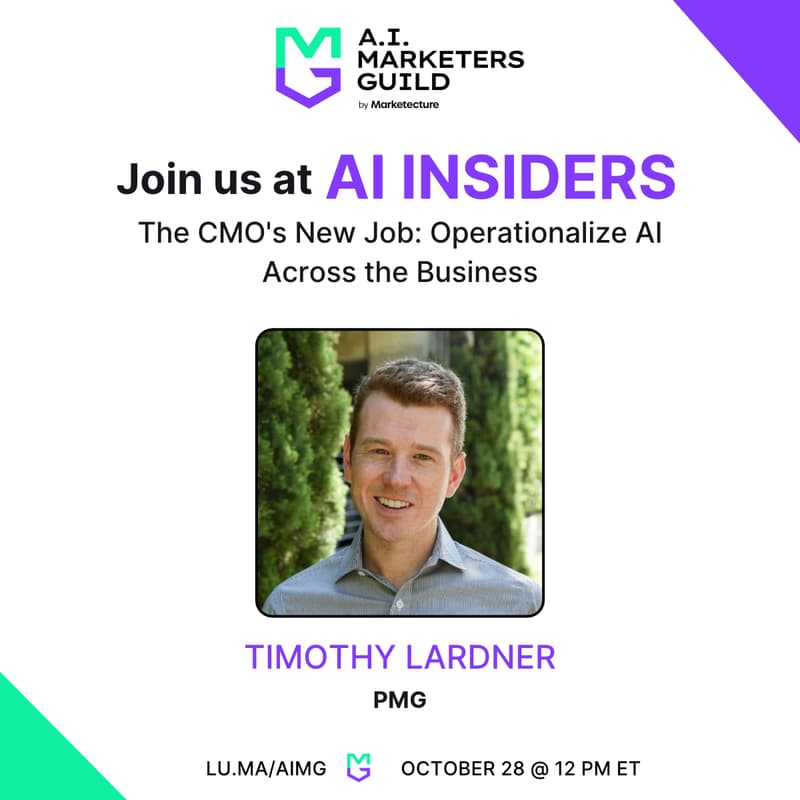 Cover Image for AI Insiders with Timothy Lardner: The CMO's New Job: Operationalize AI Across the Business