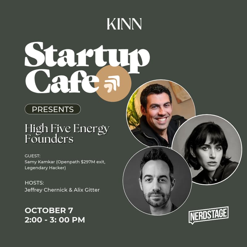 Cover Image for Startup Cafe: H5E Founders with Samy Kamkar (Openpath $297M exit, Legendary Hacker)