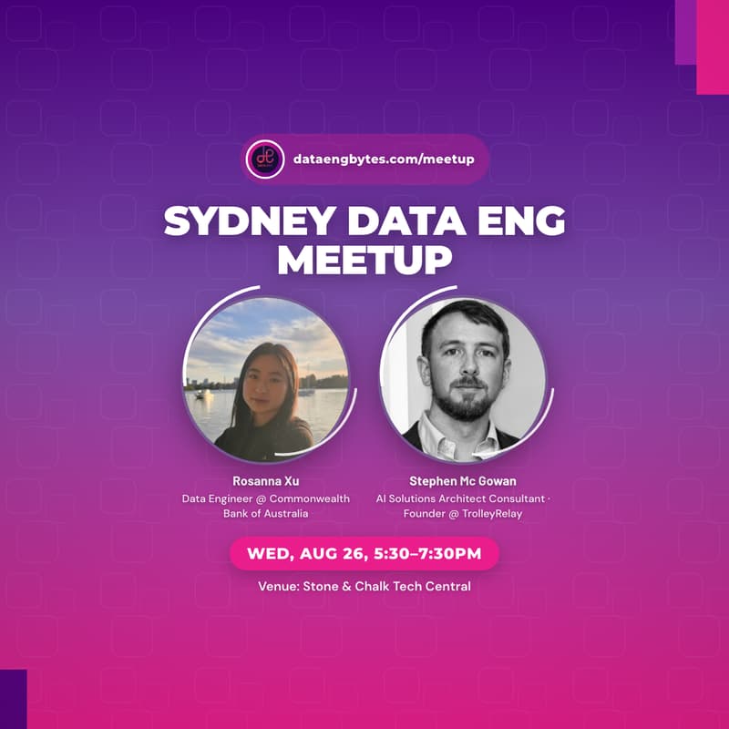 Cover Image for Sydney Data Eng Meetup, August Edition