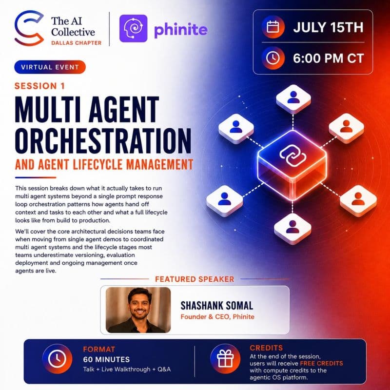 Cover Image for Agentic AI series: Multi Agent Orchestration - Phinite x AI Collective Dallas