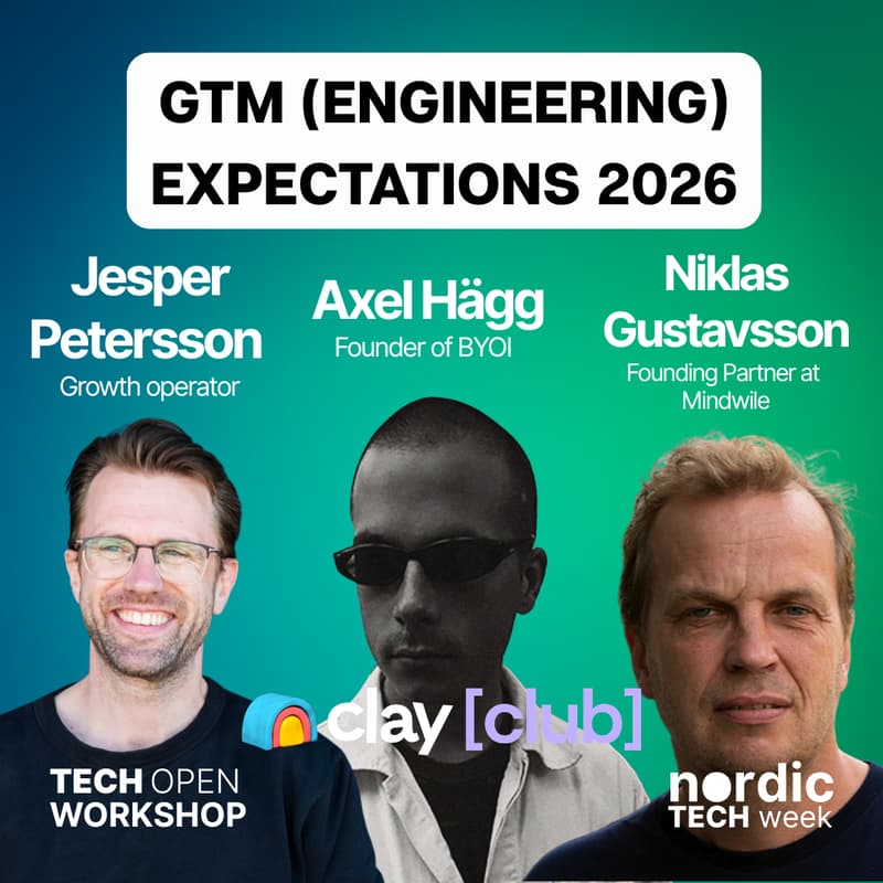 Cover Image for Clay in Stockholm: WORKSHOP - GTM Engineering - Minimum Expectations for Modern GTM 2026