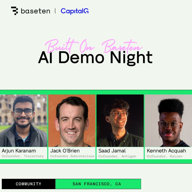 Cover Image for Built on Baseten | AI Demo Night