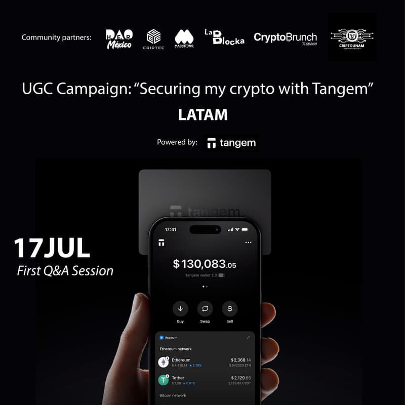 Cover Image for UGC Campaign : "Resguardo mis Crypto con TANGEM Wallet" Presentación