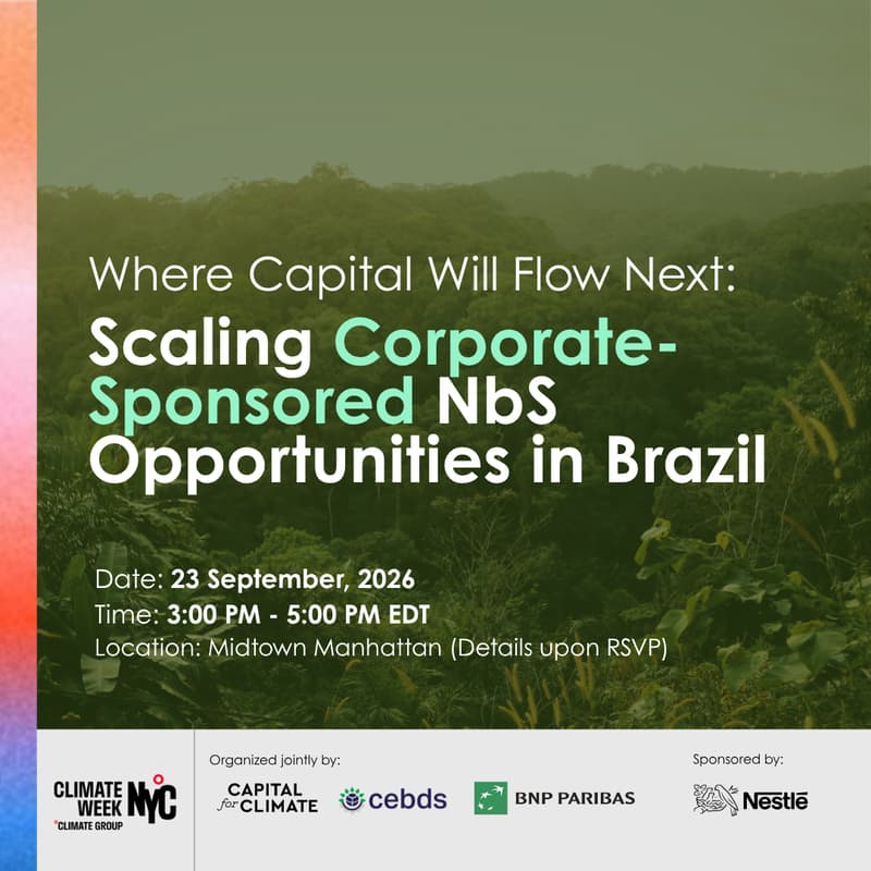 Cover Image for Where Capital Will Flow Next: Scaling Corporate-Sponsored Nature Opportunities in Brazil