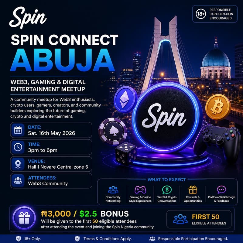 Cover Image for Spin Connect Abuja: Web3, Gaming & Digital Entertainment Meetup
