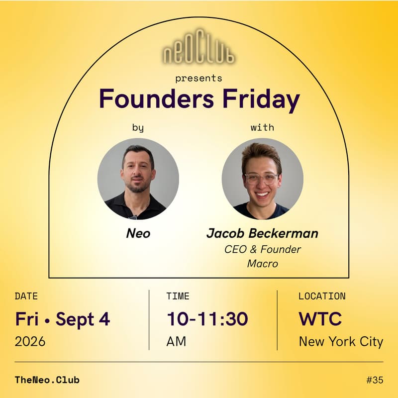 Cover Image for Founders Friday by Neo with Jacob Beckerman
