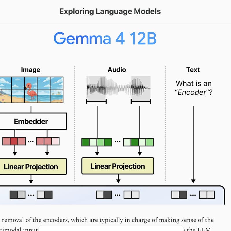 Cover Image for Frontier Tower AI Paper Reading Club - Week 22 - Gemma 4 12B -- Encoder free multi-modal!