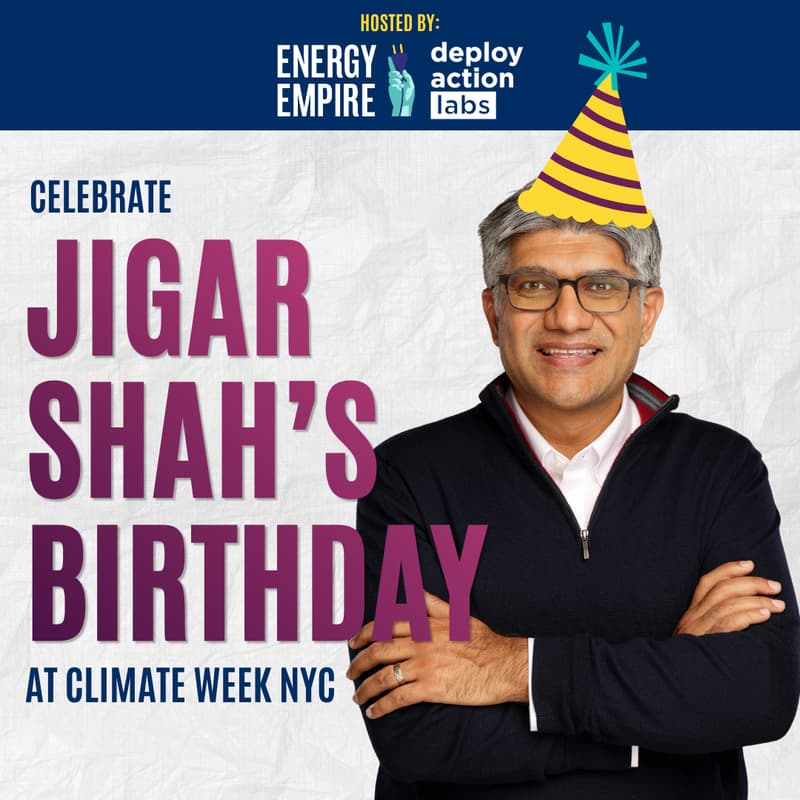 Cover Image for Celebrate Jigar Shah's Birthday at Climate Week NYC