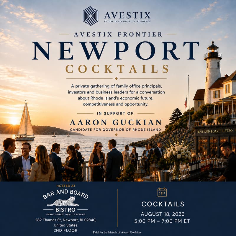 Cover Image for Cocktails with Avestix in Support of Aaron Guckian for Governor