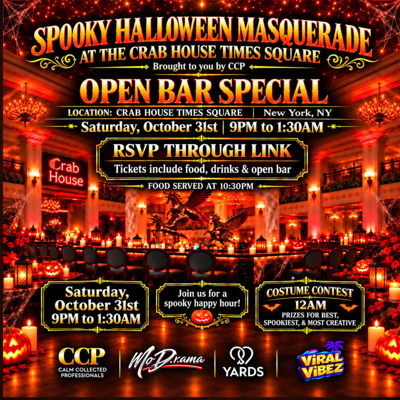 Cover Image for Halloween Masquerade Party At Crab House Times Square