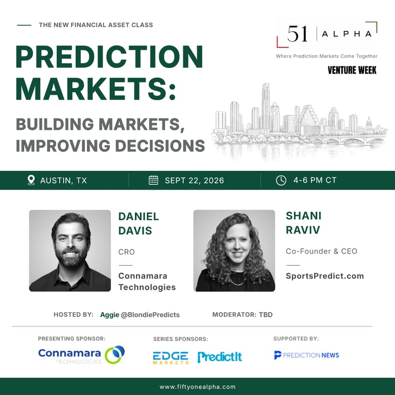 Cover Image for Prediction Markets: Building Markets, Improving Decisions | Sept 22nd 4-6pm Austin, TX
